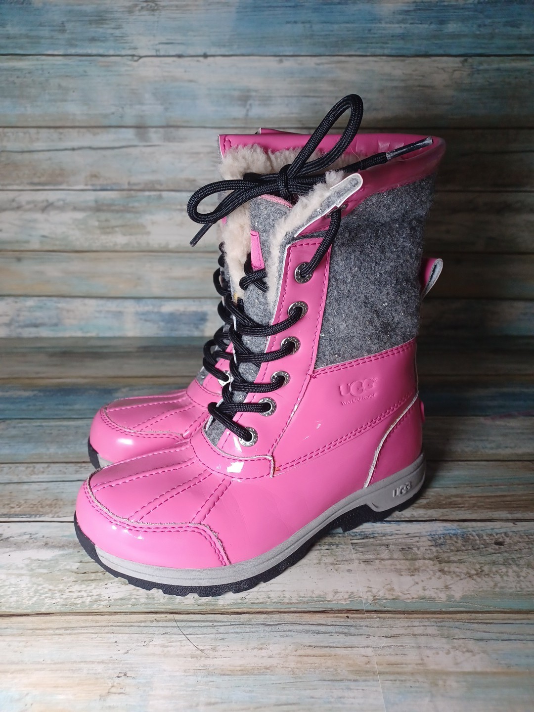 UGG Australia Butte Patent Leather Sparkle Waterproof Rainboots Boots Shoes 1 image 2