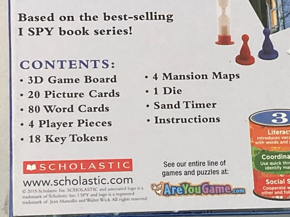 I Spy Spooky Mansion Board Game (2015) based on Scholastic I SPY book series - image 3 of 4