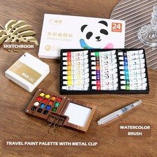 Tobios Watercolor Kit Tobio Mini Travel Pocket Watercolor Paint Set with 24Color