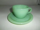 Anchor Hocking Fire King Jadeite Restaurant Ware Heavy Cup with 6" Saucer