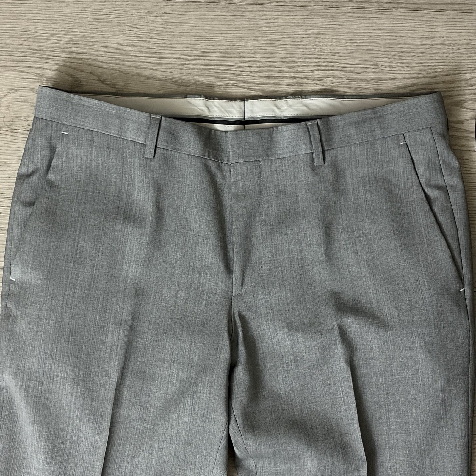 Hugo Boss Men's "Genesis2" Slim Fit  Gray  100% Wool Dress Pants Slacks 34x29 thumbnail 2