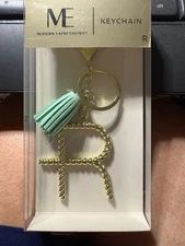 Modern Expressions "R” Monogram Keychain with Tassels