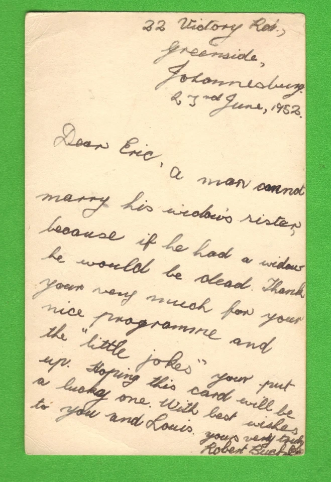 1952 Kruger National Park Elephant PPC "Money for Music" Competition 76 - Image 2 of 2