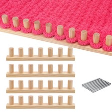 55 Chunky Blanket Loom Kit for DIY No-Needle Hand Knitting Adjustable Wooden...