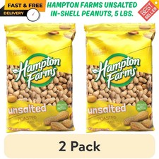 2 PACK Hampton Farms Unsalted In-Shell Peanuts 10 lbs. TOTAL - FAST SHIPPING