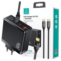 Usams 140W Gan LadegeräT 2X USB-C + USB-A Mit 240W USB-C Kabel