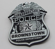 VTG Toy Badge Junior Police Brownstown Michigan Police Department Plastic Pin