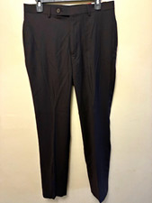 Calvin Klein Men's Slim Fit Tapered Brown Dress Pants 32W Stretch Wrinkled