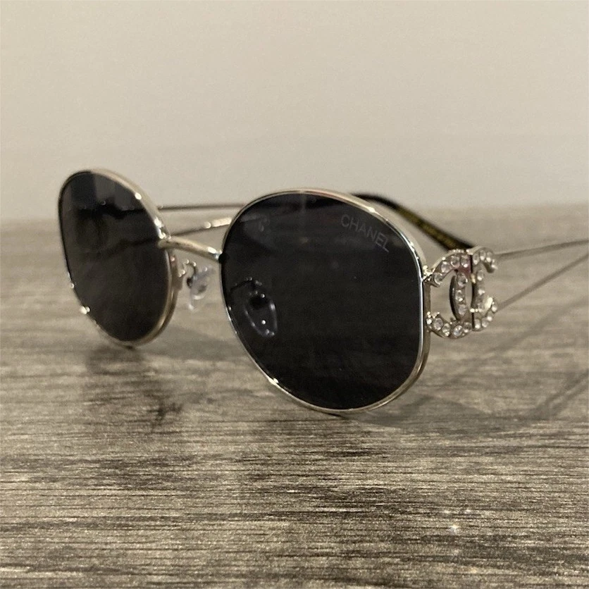 CHANEL Silver Oval Sunglasses for Women for sale | eBay display picture 1