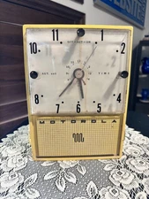Rare Motorola Vintage Industrial Wall Clock Timer Retro Yellow Mid Century AS IS