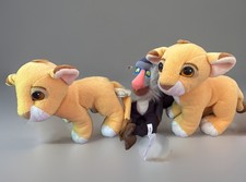 Vintage Lion King Plush Lot 3 Disney 7"-9" 2 Nala Cubs Rafiki 40 
