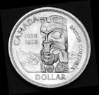 1958 $1 silver proof like UNC MS coin in a paper flip