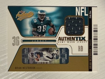 Brian Westbrook 2004 Fleer Authentix Game Worn Jersey Club Box 15/25 Eagles