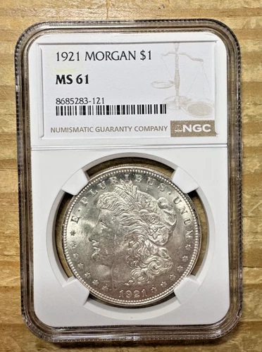 1921 $1 Morgan Silver Dollar NGC MS 61