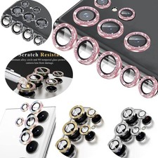 For Samsung S26 S25 S24 S23 Glitter Bling Metal Ring Camera Lens Protector Cover