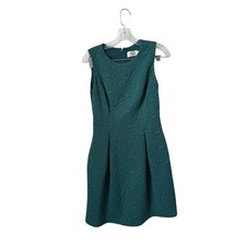 Eliza J Emerald Green Floral Textured A-Line Dress Size 4