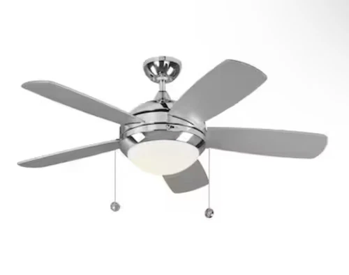 FREE SHIP✨DISCUS 44” LED Polished Nickel Silver-Blades Ceiling Fan 5DIC44PND-V1 - Picture 1 of 4