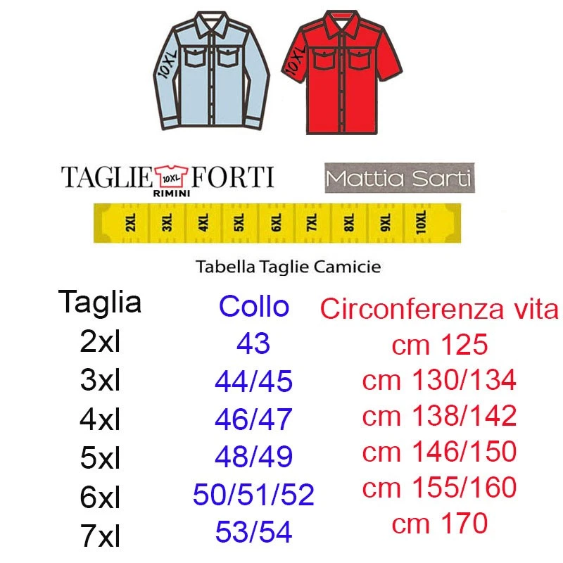 camicia uomo tecnica classica sartoriale TAGLIE FORTI manica lunga da 2xl a 8xl - Immagine 4 di 4