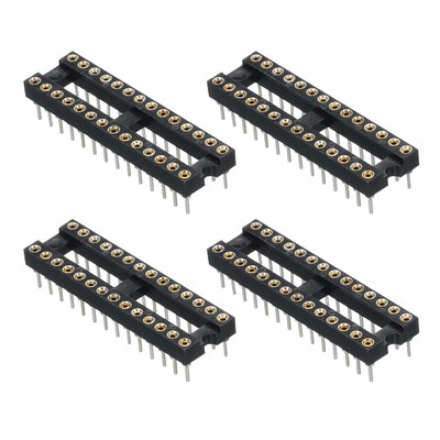 4pcs DIP IC Chip Socket Adapter Round Pin 14P 2.54mm Pitch IC Socket 7.7mm