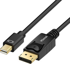 Mini Displayport to DP Cable, 6 Feet, Gold-Plated - 4K 60Hz, 2K 144Hz - Black