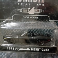 1/64 GREENLIGHT BLACK BANDIT 1971 PLYMOUTH HEMI CUDA CONVERTIBLE