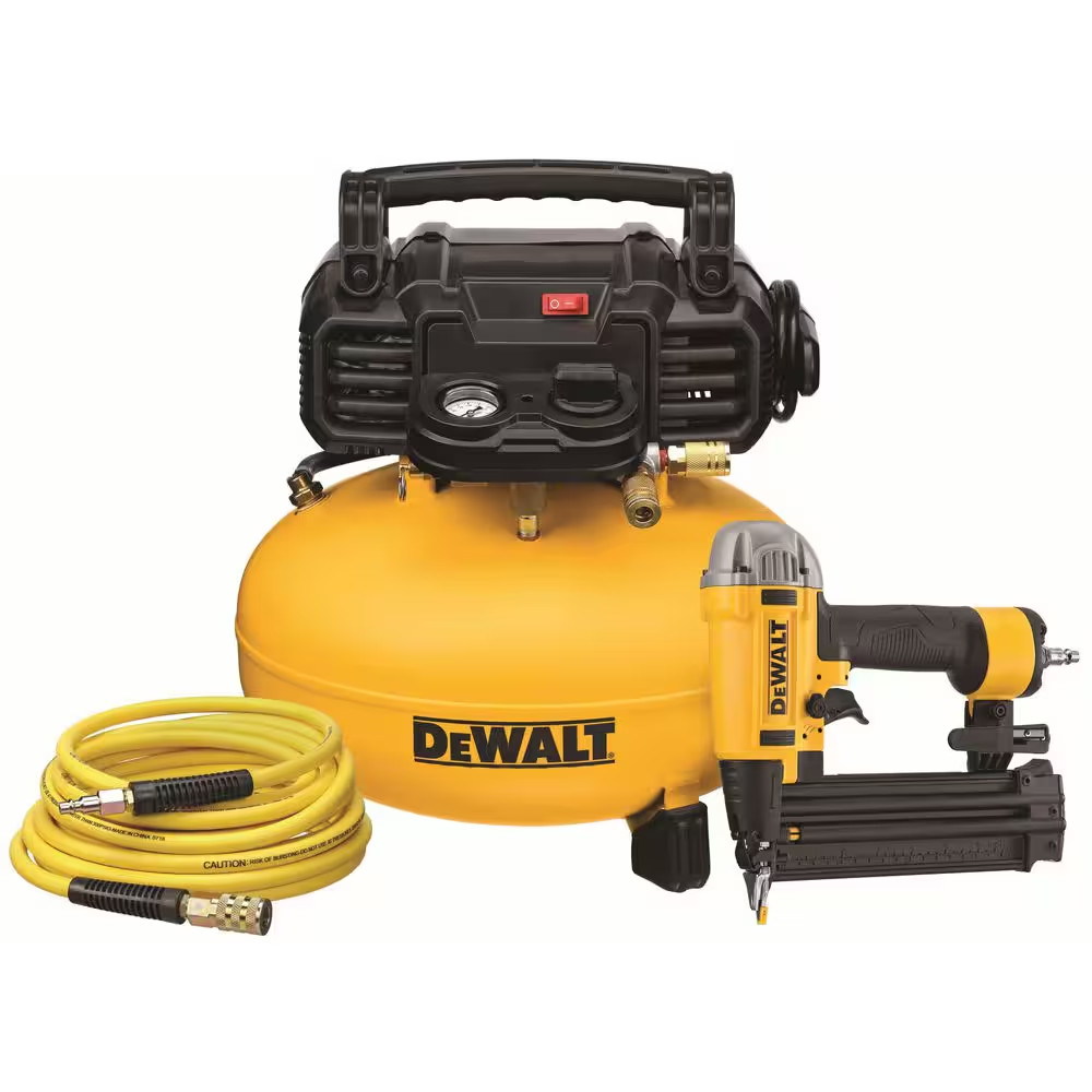 6 Gal. 165 Psi18-Gauge Brad Nailer and Heavy-Duty Pancake Electric Air Compresso