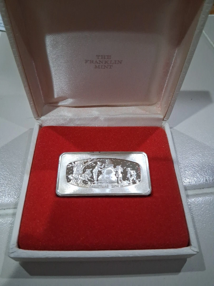 Franklin Mint Christmas Ingot In Silver Bullion Bars & Rounds for