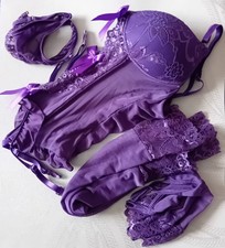 Women's Purple Lingerie Set - As Shown - Size SMALL - New No Tags - Opened Bag