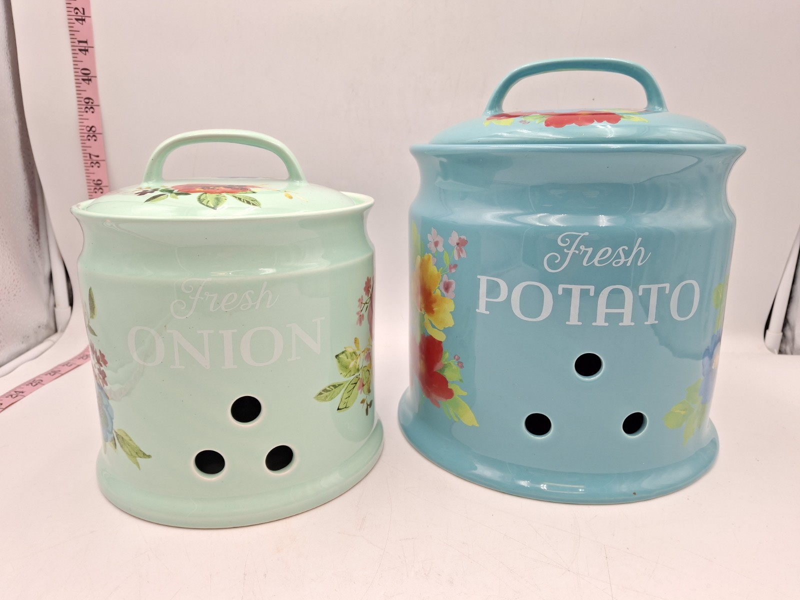 Fresh Potato And Onion Canisters Holders The Pioneer Woman
