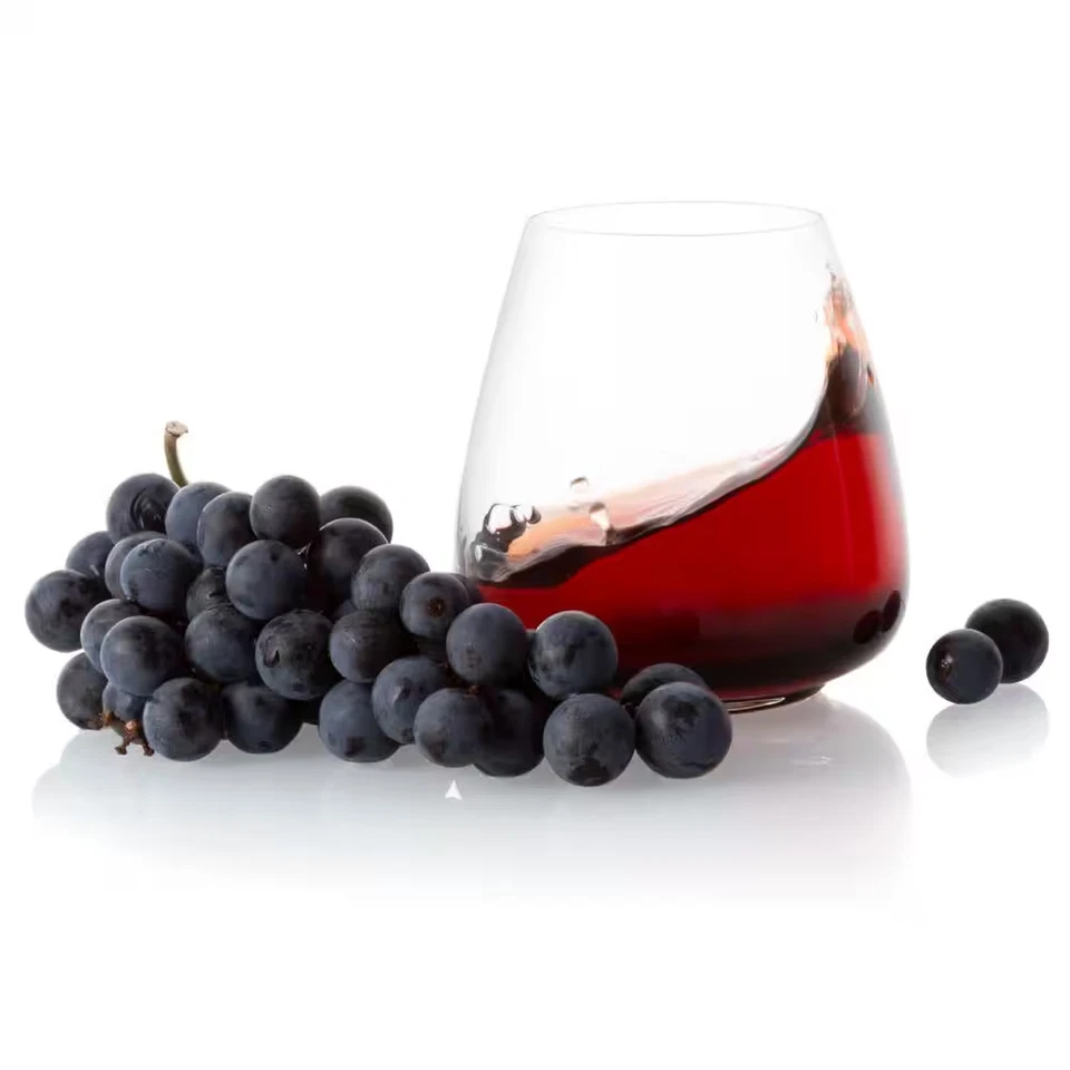 18,2 OZ Copas de vino tinto sin tallo de cisne negro (juego de 4) Foto 3 de 4