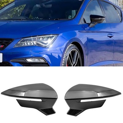 Paar Glänzend Schwarz Spiegelkappen Außenspiegel Für ARONA KJ7 IBIZA Mk5 LEON 5F
