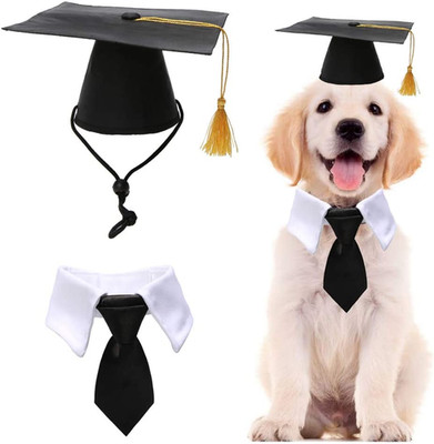 Pet Graduation Caps with Bow Tie Necktie Collar Dog Graduation Hats Accessory...