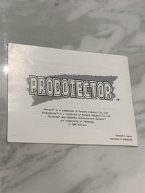 Nes Nintendo Probotector Manual Only Konami Very Good Condition rare