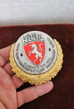 OLDTIMER EMAILLE AUTO K&Uuml;HLERPLAKETTE # MOTORSPORTVEREIN SCHW&Auml;BISCH GM&Uuml;ND