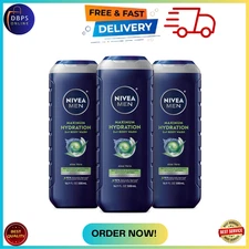 NIVEA Men Maximum Hydration 3 in 1 Body Wash 16.9 Fluid Ounce (Pack of 3)