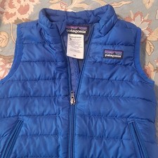 Patagonia Baby Infant Blue Down Zip Up Vest Size 12 M