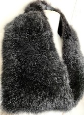VINTAGE GENUINE LAMB FUR COLLAR FLUFFY AND SOFT HAND MADE