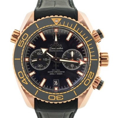Omega Seamaster Planet Ocean 18K Rose Gold Black Dial 600M