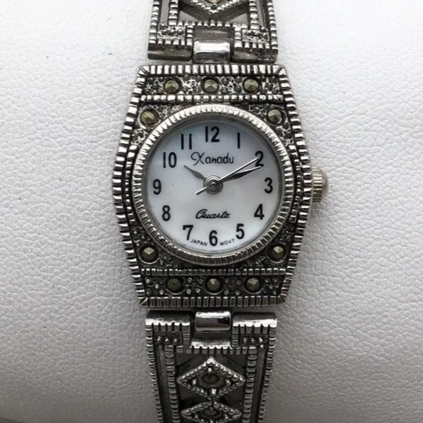 Xanadu Silver Tone Watch Chain Maiel Bracelet Vintage Xanadu Glitz Dial Women main image 4