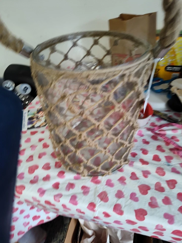 IMAX LUCA LINTERNA DE VIDRIO Y YUTE GRANDE 62190 Foto 3 de 4