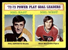 1973-74 Topps #6 1972-73 Power Play Goal Leaders Phil Esposito/Rick MacLeish VG