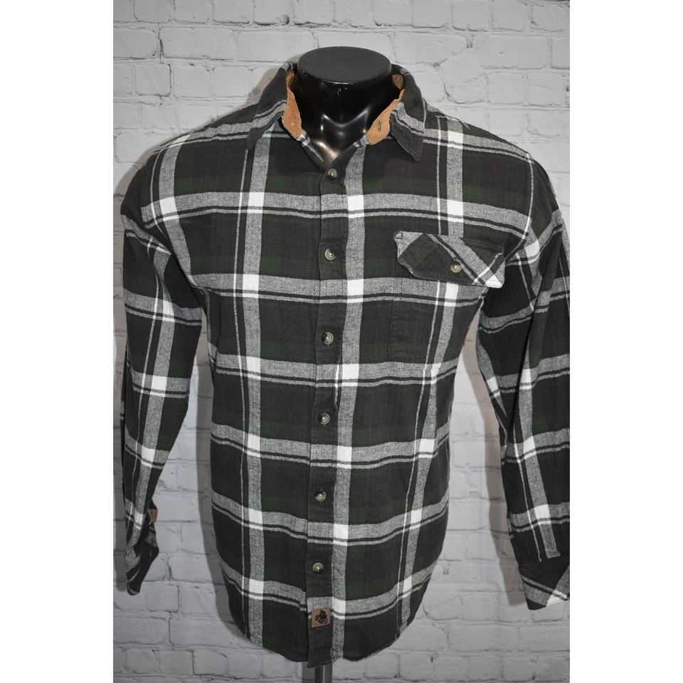 Legendary Whitetails Flannel Buck Camp Shirt Mens Size Large Corduroy Cuffs Neck - Image 2 of 4