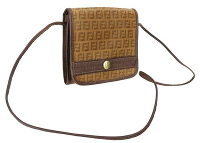 Vintage FENDI Zucchino FF Monogram Leather Vinyl Shoulder