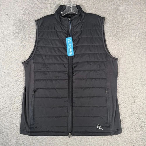 Rhoback Vest Mens Large Black Fulton Full Zip Performance Golf Outdoor Hybrid - product listing photo
