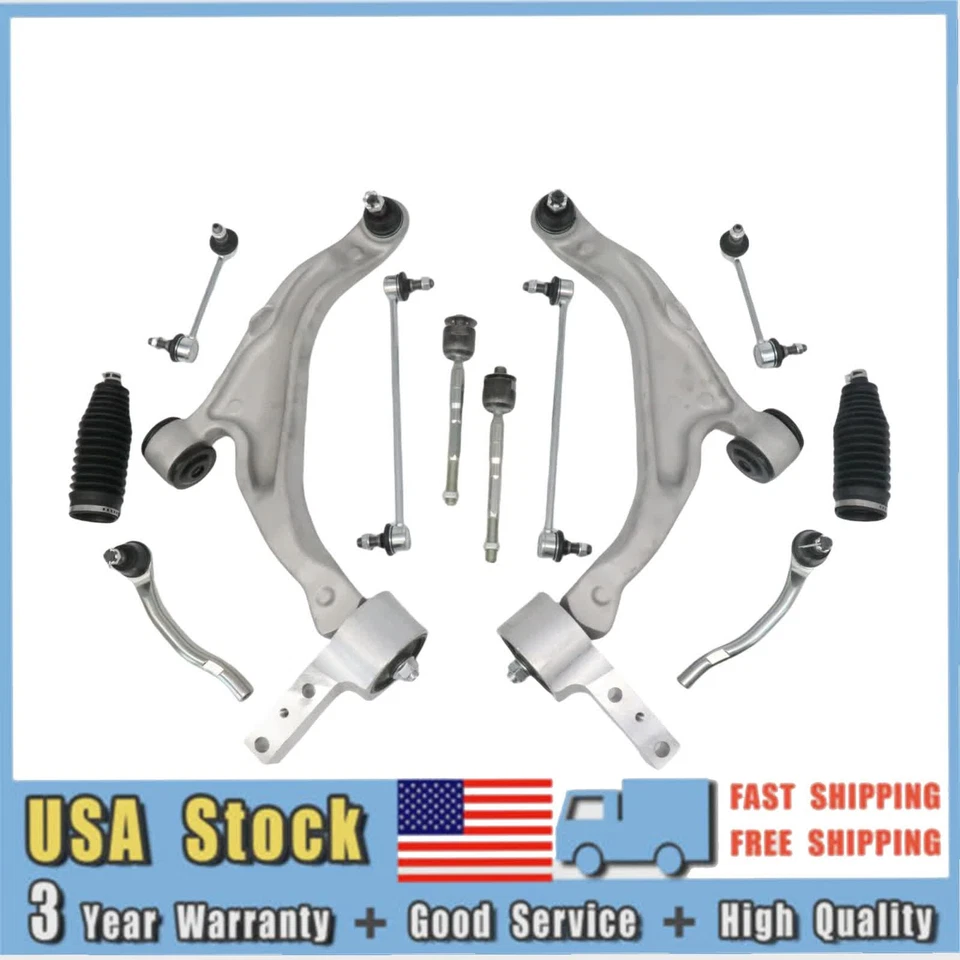 12x Front Lower Control Arms Sway Bar Tie Rods Kit for 2007 08 -2013 Acura MDX - Image 3 of 4