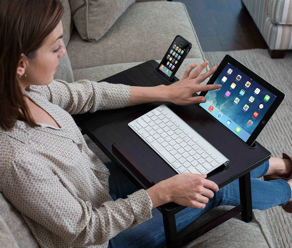 Bandeja de cama para computadora portátil Sofia + Sam multitarea | Soporta computadoras portátiles de hasta 18 pulgadas... Foto 4 de 4