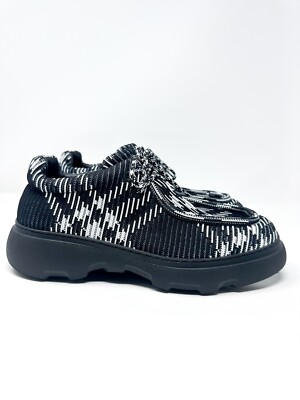 Burberry Check Woven Creeper Shoes Black White Men’s EU 45/US 12 Burberry Check Woven Creeper Shoes | Saks Fifth Avenue main image 3