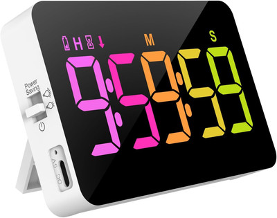 Kitchen Timer for Cooking, 10 RGB Color Changing Digital Magnetic Timer, Countdo