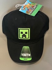 Minecraft Creeper Hat Cap Snap Back Adjustable Kids Youth Boys Black