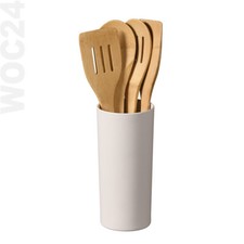 Küchen Utensilien Halter SET Helfer Salat Besteck Wender Bambus Holz Kunststoff